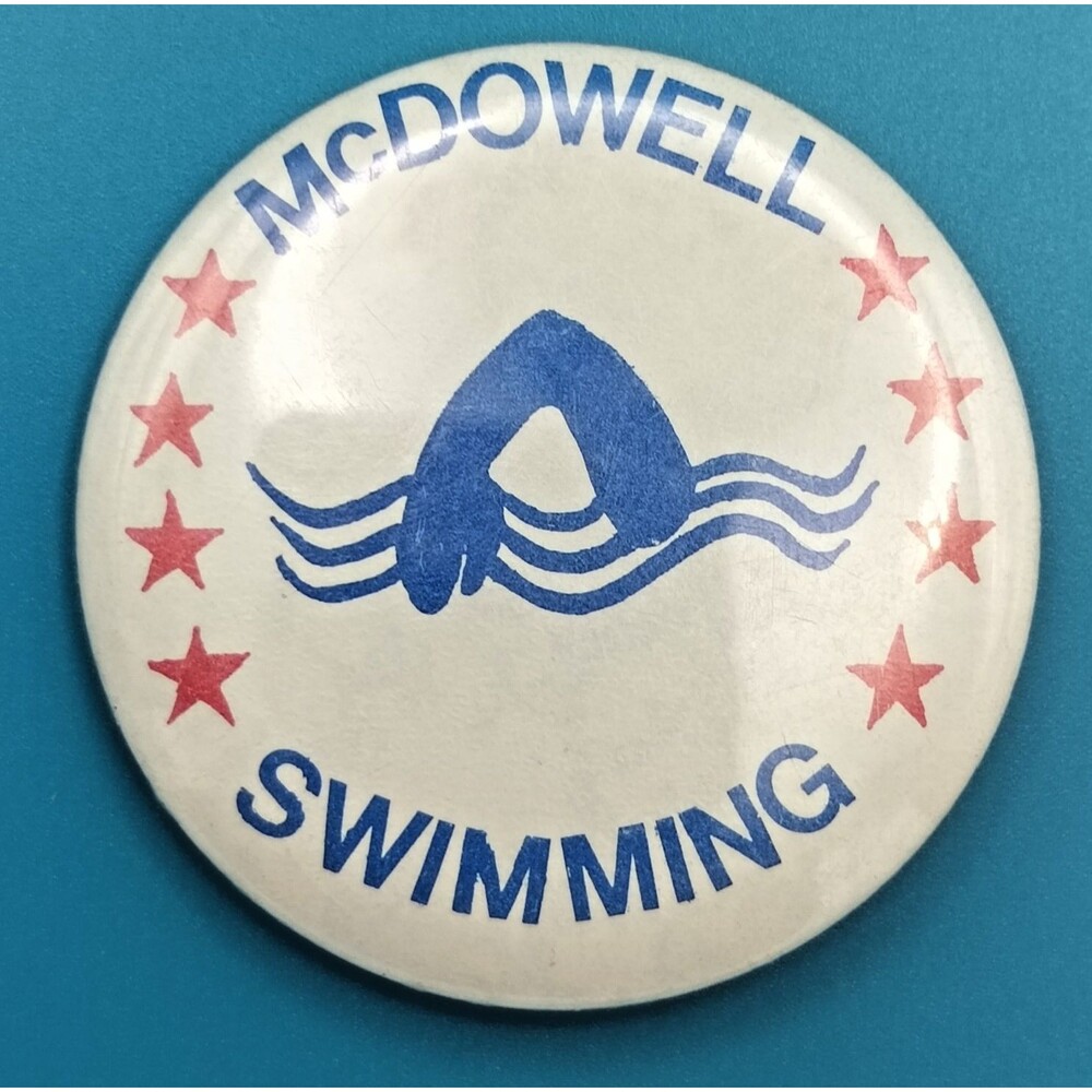 McDowell Swimming Vintage Pin Button Pinback
